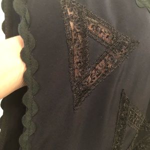 Endless Rose navy cut out scallop detailed top